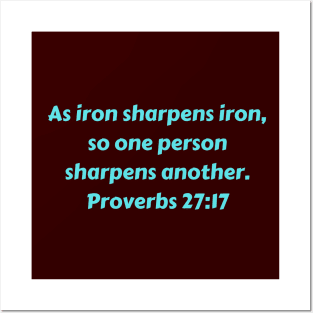 Bible Verse Proverbs 27:17 Posters and Art